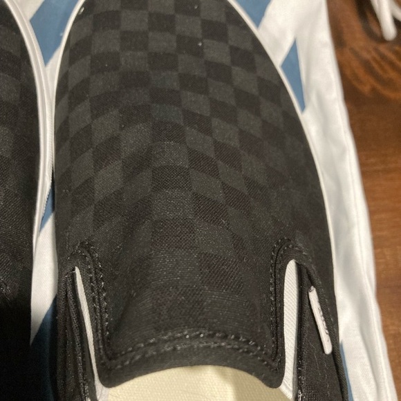 Vans Men's Black and Gray Checkered Slip-On Sneakers - Picture 8 of 14
